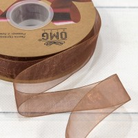 Лента Органза 2,5см*100ярд Шоколадный 1/8 1/32 Арт: 559-25/bk04