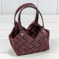 Корзина плетёная 20*11*12/21 (±5%) из секвойи с ручками Бурый 1/60 Арт: 420332/1051