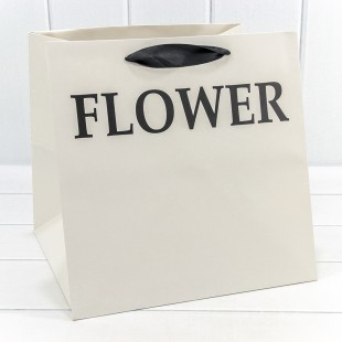 Пакет подарочный "Flower" Белый 28*28*28 210г 1/10 1/200 Арт: 000179YQ/07