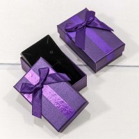 Коробка Прямоугольная 8*5*2,5 с бантиком Фиолетовый 1/24 1/576 Арт: 62558/2