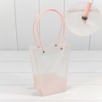 Пакет пластиковый "Ваза для цветов" 20*17*10 Розовый 1/10 1/300 Арт: 000175E