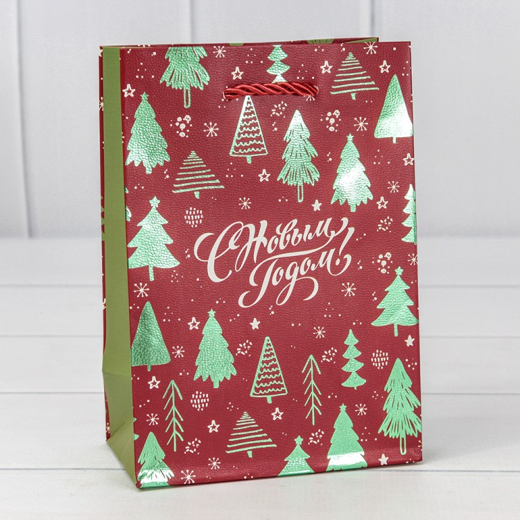 Пакет подарочный "Новый год" (407) 14*20*8 210г 1/20 1/240 Арт: 300407G