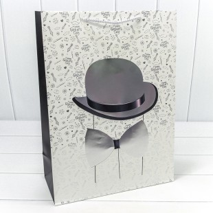 Пакет подарочный с тиснением "Мужской" (микс 49) 33*45*15 210г 1/20 1/120 Арт: 00049A