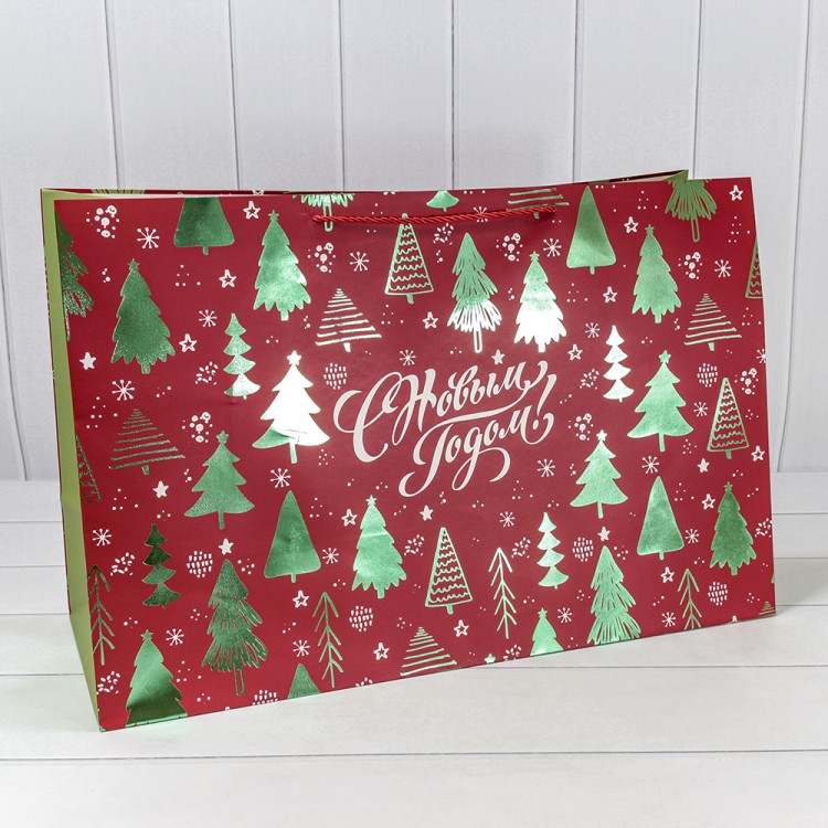 Пакет подарочный "Новый год" (407) 64*42*20 210г 1/20 1/60 Арт: 300407NA