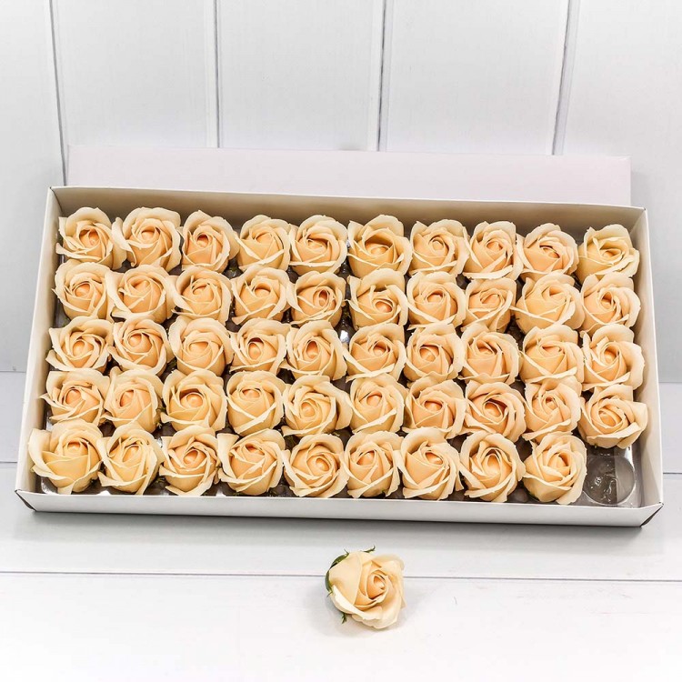Декоративный цветок-мыло "Роза" Персиковый 5,5*6,5 50шт. 1/20 Арт: 420055/3*