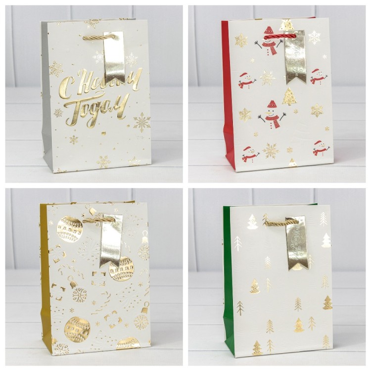 Пакет подарочный "Новый год" (микс 401) 14*20*8 210г 1/20 1/480 Арт: 300401G