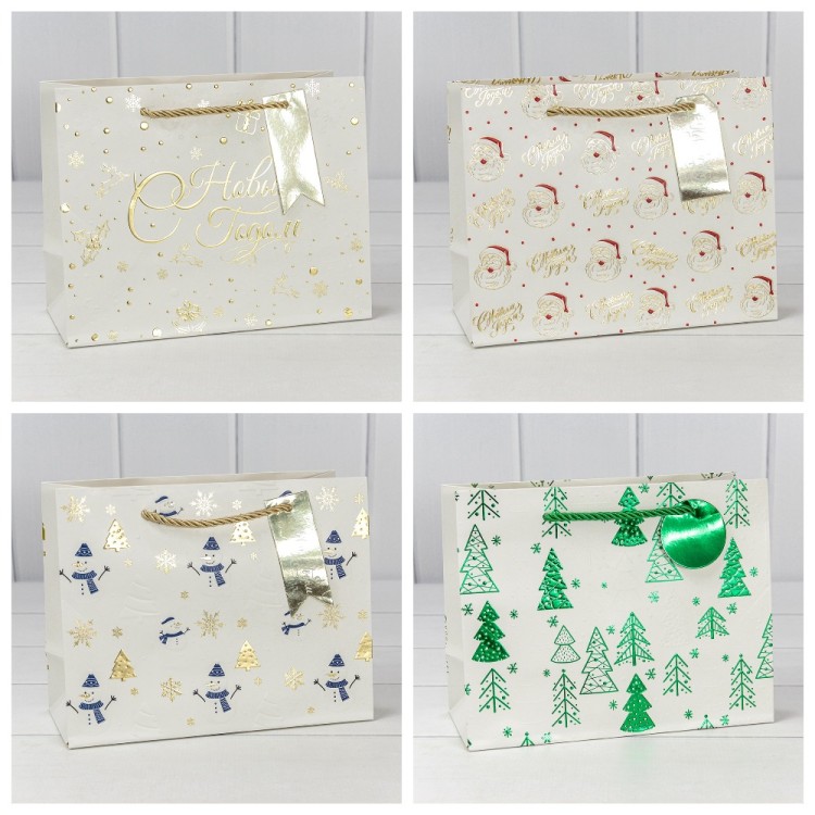 Пакет подарочный "Новый год" (микс 402) 23*18*10 210г 1/20 1/360 Арт: 300402EA