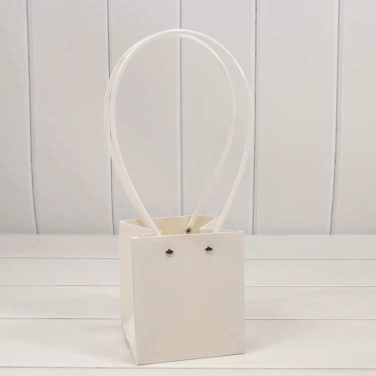 Пакет подарочный "Ваза для цветов" 13*11,5*11,5 Белый 1/10 1/150 Арт: 000170F/7