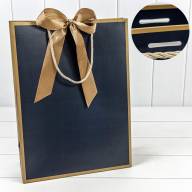 Пакет подарочный с лентой 31*42*12 210г Синий 1/10 1/80 Арт: 000502A/16 - Пакет подарочный с лентой 31*42*12 210г Синий 1/10 1/80 Арт: 000502A/16