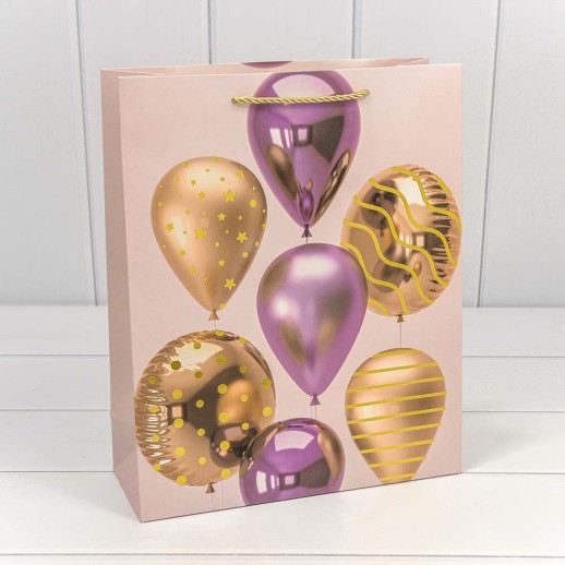Пакет подарочный с тиснением "Воздушные шары" (микс) 26*32*13 210г 1/20 1/240 Арт: 000129C