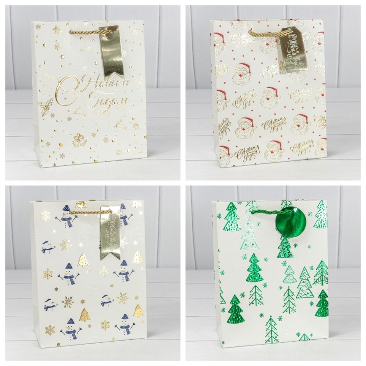 Пакет подарочный "Новый год" (микс 402) 18*23*10 210г 1/20 1/360 Арт: 300402E