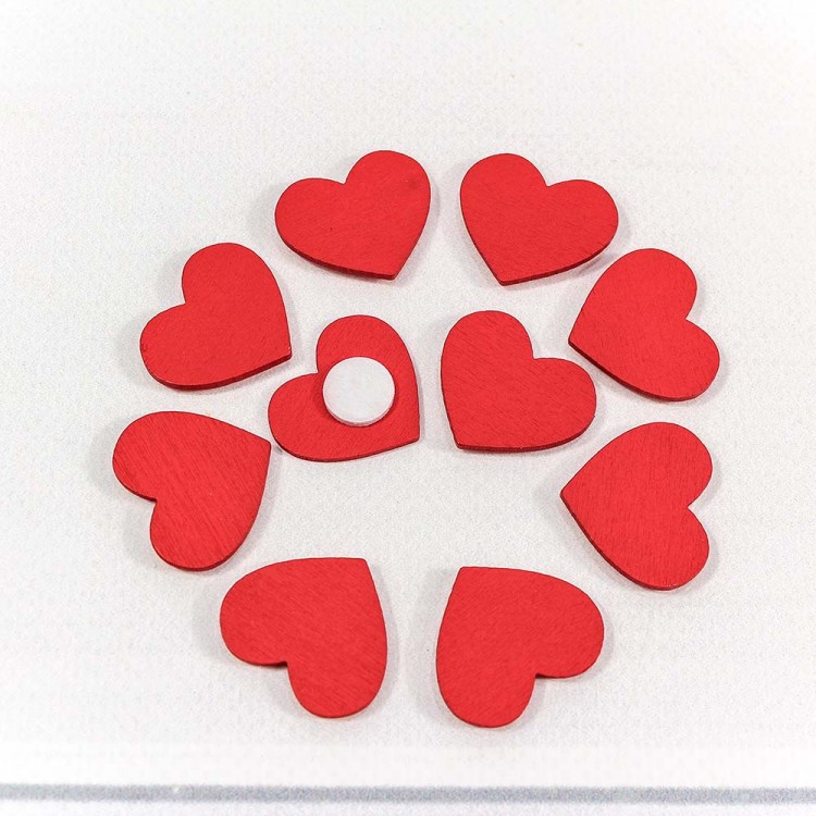 Цветочный аксессуар декоративный самоклеющийся "Сердце" 2,5 см 1/100 1/120 Арт: 26007