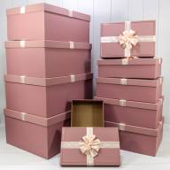 Коробки Прямоугольные Набор 1/10 53*43*26 с бантом Пудровый 1/1 Арт: 721317/1 - Коробки Прямоугольные Набор 1/10 53*43*26 с бантом Пудровый 1/1 Арт: 721317/1