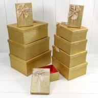 Коробки Прямоугольные Набор 1/10 34*26*15,3 &quot;Блеск&quot; Золотой 1/4 Арт: 730604/0115 - Коробки Прямоугольные Набор 1/10 34*26*15,3 "Блеск" Золотой 1/4 Арт: 730604/0115