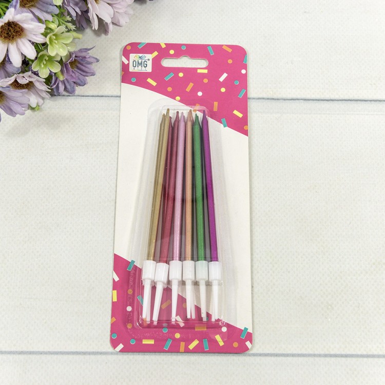 Свечи для торта набор (12 шт.) 10см (микс) 1/12 1/240 Арт: 20010-28/3