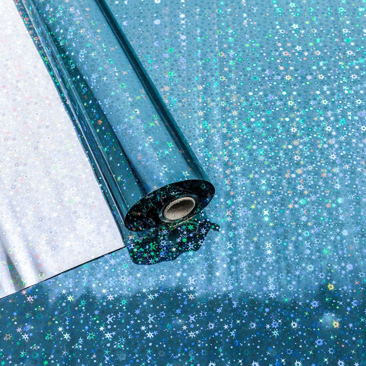 Плёнка 0,7*8,1м Голография 40мкм Лазурно-синий 1/10 1/60 Арт: 00070810-8