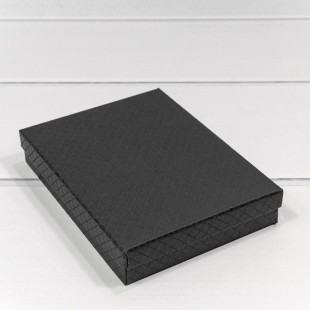 Коробка Прямоугольная 16*12*3,5 "Ромбики" Чёрный 1/12 1/120 Арт: 6121216/7
