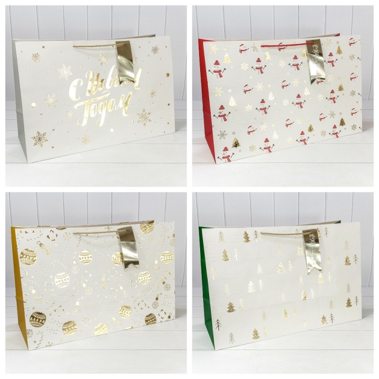 Пакет подарочный "Новый год" (микс 401) 64*42*20 210г 1/20 1/60 Арт: 300401NA