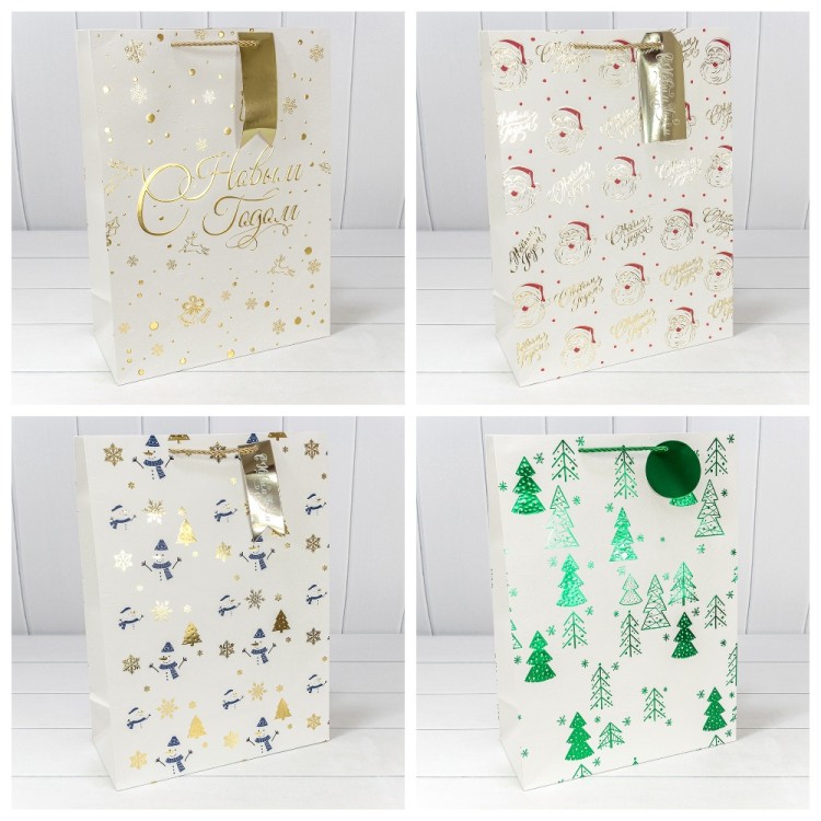 Пакет подарочный "Новый год" (микс 402) 33*45*15 210г 1/20 1/80 Арт: 300402A