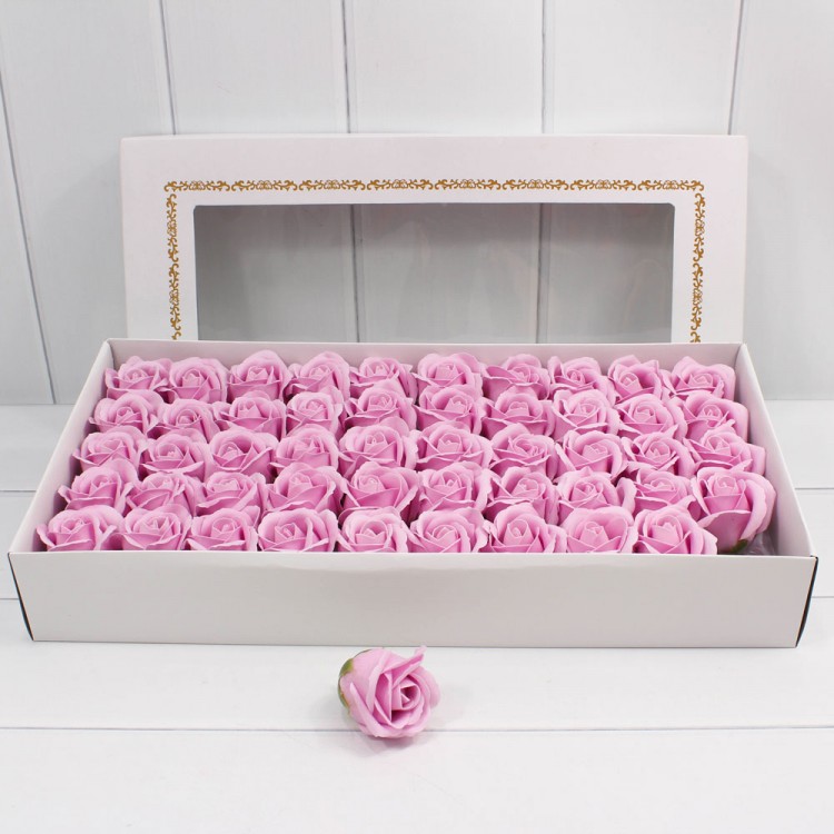 Декоративный цветок-мыло "Роза" класс А Лавандовый розовый 5,5*4 50шт. 1/20 Арт: 420055/53