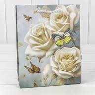 Пакет подарочный с 3D аппликацией "Розы и бабочки" (микс 250) 18*23*10 210г 1/20 1/360 Арт: 000250E - Пакет подарочный с 3D аппликацией "Розы и бабочки" (микс 250) 18*23*10 210г 1/20 1/360 Арт: 000250E