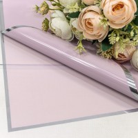 Плёнка в листах 55*55 (20 шт.) глянцевая/матовая с серебряной рамкой 50мкм Сиреневый 1/60 Арт: 1862/7